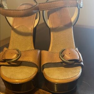 Michael Michael Kors Buckle Leather Women's Platform Sandals Size 8